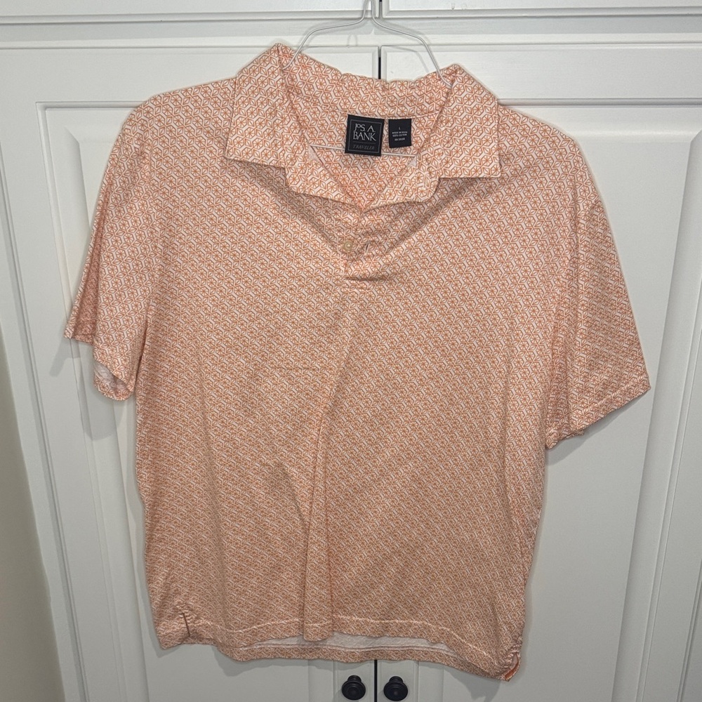 Jos. A. Bank Mens Orange Polo Traveler Shirt